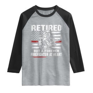 Retired Firefighter Raglan Shirt Fireman Pride 911 Rescue Retirement Gift