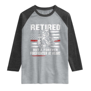 Retired Firefighter Raglan Shirt Fireman Pride 911 Rescue Retirement Gift