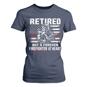 Retired Firefighter T Shirt For Women Fireman Pride 911 Rescue Retirement Gift