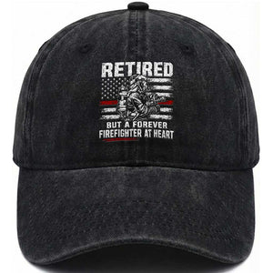 Retired Firefighter Washed Cotton Baseball Cap Fireman Pride 911 Rescue Retirement Gift TS10 Print Your Wear