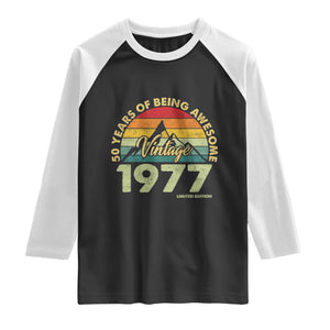50th Birthday Raglan Shirt Vintage 1977 Limited Edition 50 Year Old Gift