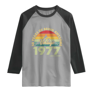 50th Birthday Raglan Shirt Vintage 1977 Limited Edition 50 Year Old Gift