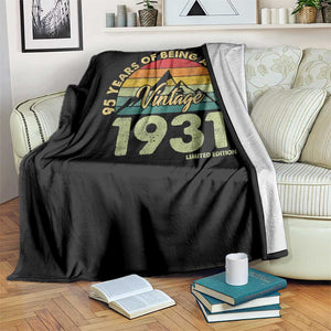 95th Birthday Throw Blanket Vintage 1931 Limited Edition 95 Year Old Gift
