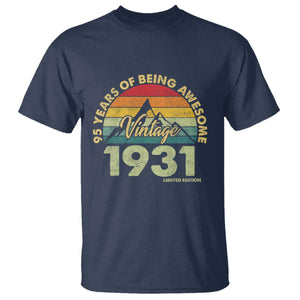 95th Birthday T Shirt Vintage 1931 Limited Edition 95 Year Old Gift