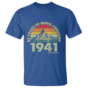 85th Birthday T Shirt Vintage 1941 Limited Edition 85 Year Old Gift