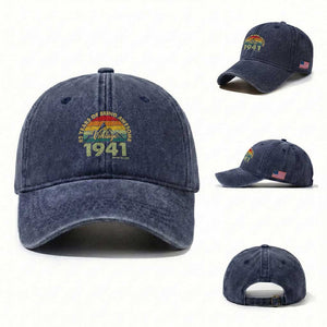 85th Birthday Washed Cotton Baseball Cap Vintage 1941 Limited Edition 85 Year Old Gift