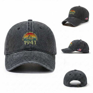 85th Birthday Washed Cotton Baseball Cap Vintage 1941 Limited Edition 85 Year Old Gift
