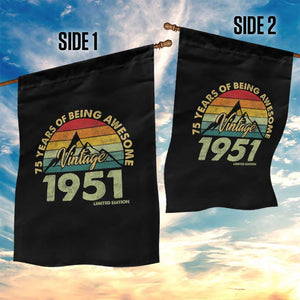 75th Birthday Garden Flag Vintage 1951 Limited Edition 75 Year Old Gift