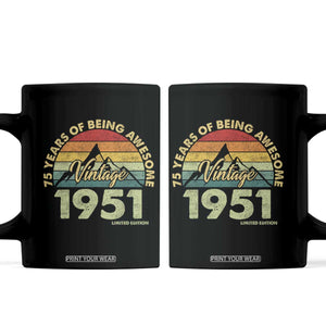 75th Birthday Coffee Mug Vintage 1951 Limited Edition 75 Year Old Gift