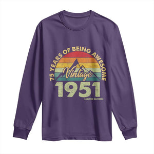 75th Birthday Long Sleeve Shirt Vintage 1951 Limited Edition 75 Year Old Gift