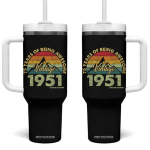 75th Birthday Tumbler With Handle Vintage 1951 Limited Edition 75 Year Old Gift