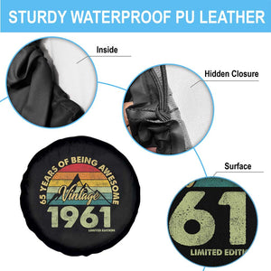 65th Birthday Spare Tire Cover Vintage 1961 Limited Edition 65 Year Old Gift
