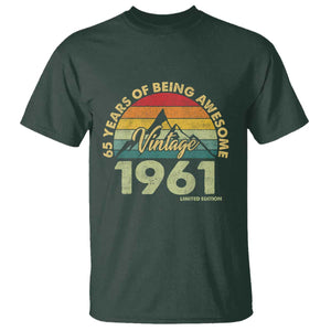 65th Birthday T Shirt Vintage 1961 Limited Edition 65 Year Old Gift