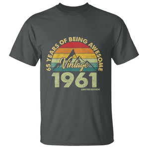 65th Birthday T Shirt Vintage 1961 Limited Edition 65 Year Old Gift