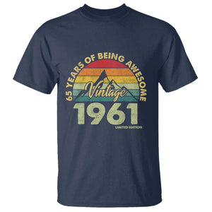 65th Birthday T Shirt Vintage 1961 Limited Edition 65 Year Old Gift