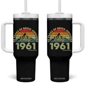 65th Birthday Tumbler With Handle Vintage 1961 Limited Edition 65 Year Old Gift