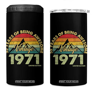 55th Birthday 4 in 1 Can Cooler Tumbler Vintage 1971 Limited Edition 55 Year Old Gift