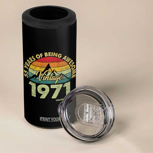 55th Birthday 4 in 1 Can Cooler Tumbler Vintage 1971 Limited Edition 55 Year Old Gift