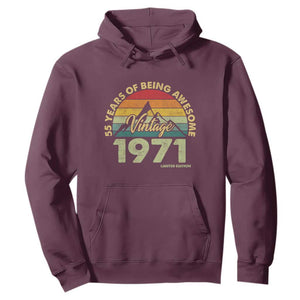 55th Birthday Hoodie Vintage 1971 Limited Edition 55 Year Old Gift