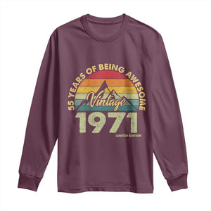 55th Birthday Long Sleeve Shirt Vintage 1971 Limited Edition 55 Year Old Gift