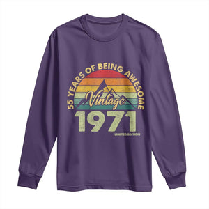 55th Birthday Long Sleeve Shirt Vintage 1971 Limited Edition 55 Year Old Gift