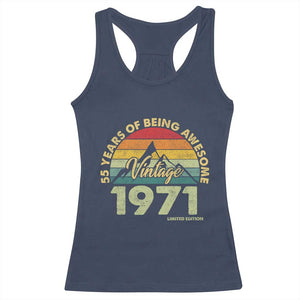 55th Birthday Racerback Tank Top Vintage 1971 Limited Edition 55 Year Old Gift