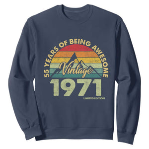 55th Birthday Sweatshirt Vintage 1971 Limited Edition 55 Year Old Gift