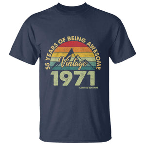55th Birthday T Shirt Vintage 1971 Limited Edition 55 Year Old Gift