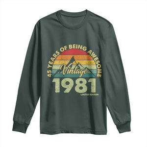 45th Birthday Long Sleeve Shirt Vintage 1981 Limited Edition 45 Year Old Gift