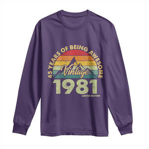 45th Birthday Long Sleeve Shirt Vintage 1981 Limited Edition 45 Year Old Gift