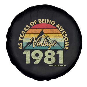 45th Birthday Spare Tire Cover Vintage 1981 Limited Edition 45 Year Old Gift