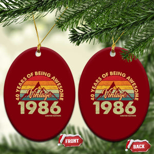 40th Birthday Ceramic Ornament Vintage 1986 Limited Edition 40 Year Old Gift