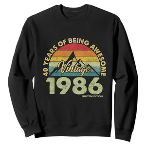 40th Birthday Sweatshirt Vintage 1986 Limited Edition 40 Year Old Gift