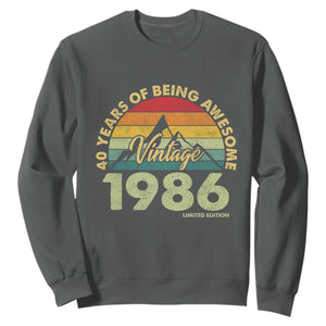 40th Birthday Sweatshirt Vintage 1986 Limited Edition 40 Year Old Gift
