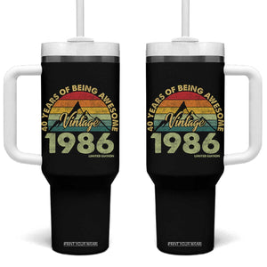 40th Birthday Tumbler With Handle Vintage 1986 Limited Edition 40 Year Old Gift