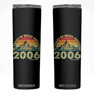 20th Birthday Skinny Tumbler Vintage 2006 Limited Edition 20 Year Old Gift