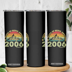 20th Birthday Skinny Tumbler Vintage 2006 Limited Edition 20 Year Old Gift