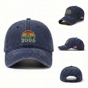 20th Birthday Washed Cotton Baseball Cap Vintage 2006 Limited Edition 20 Year Old Gift