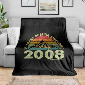 18th Birthday Throw Blanket Vintage 2008 Limited Edition 18 Year Old Gift