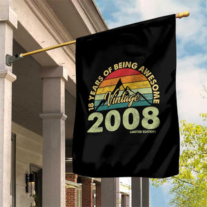 18th Birthday Garden Flag Vintage 2008 Limited Edition 18 Year Old Gift