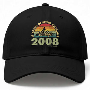 18th Birthday Baseball Cap Vintage 2008 Limited Edition 18 Year Old Gift