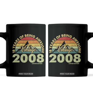 18th Birthday Coffee Mug Vintage 2008 Limited Edition 18 Year Old Gift