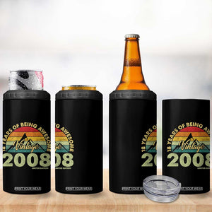 18th Birthday 4 in 1 Can Cooler Tumbler Vintage 2008 Limited Edition 18 Year Old Gift