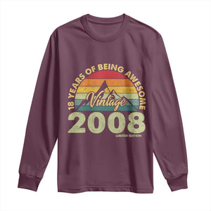 18th Birthday Long Sleeve Shirt Vintage 2008 Limited Edition 18 Year Old Gift