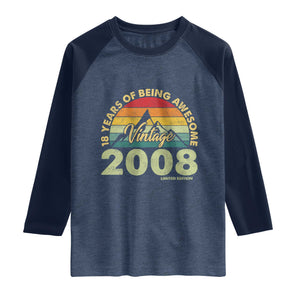 18th Birthday Raglan Shirt Vintage 2008 Limited Edition 18 Year Old Gift