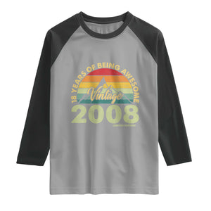 18th Birthday Raglan Shirt Vintage 2008 Limited Edition 18 Year Old Gift