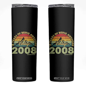 18th Birthday Skinny Tumbler Vintage 2008 Limited Edition 18 Year Old Gift