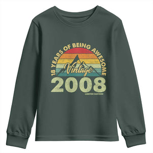 18th Birthday Youth Sweatshirt Vintage 2008 Limited Edition 18 Year Old Gift