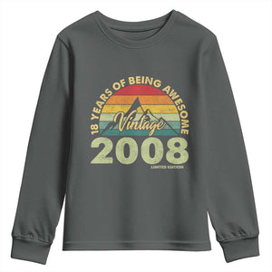 18th Birthday Youth Sweatshirt Vintage 2008 Limited Edition 18 Year Old Gift
