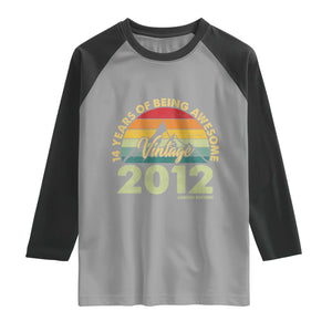 14th Birthday Raglan Shirt Vintage 2012 Limited Edition 14 Year Old Gift